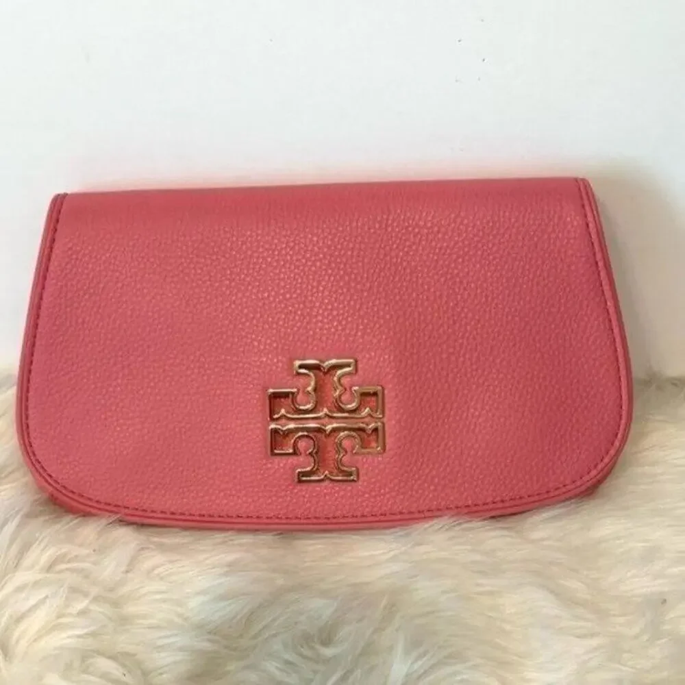 TORY BURCH BRITTEN CROSSBODY CLUTCH BAG Cosmo Pink New With Tag